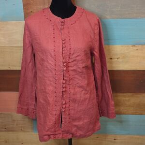 Small linen Neiman Marcus button down bead embellishments